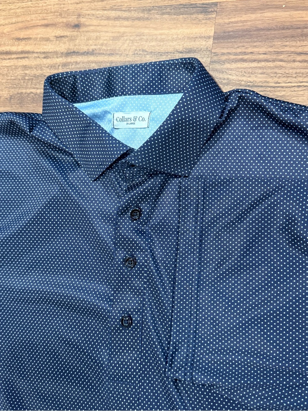 Collars & Co. Men's Navy Microdot Polo Shirt